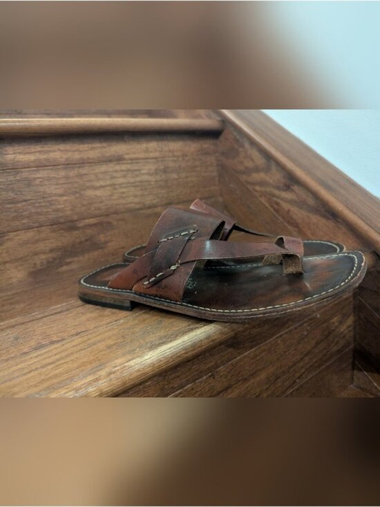 Brown\'s Men\'s Bohemian Leather Sandals Made In Italy Size 40 main image 7